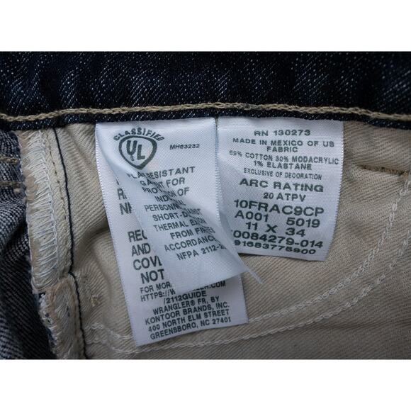 Wrangler FR Jeans Womens 11x34 Blue Mae Retro Bootcut Flame Resistant Stretch - Picture 2 of 16